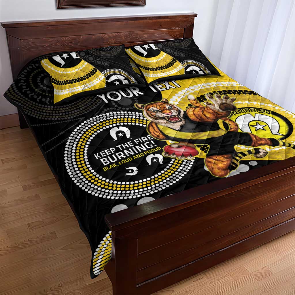 Custom AFL Richmond NAIDOC Week Quilt Bed Set Keep The Fire Burning Indigenous Art