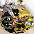 Custom AFL Richmond NAIDOC Week Round Carpet Keep The Fire Burning Indigenous Art