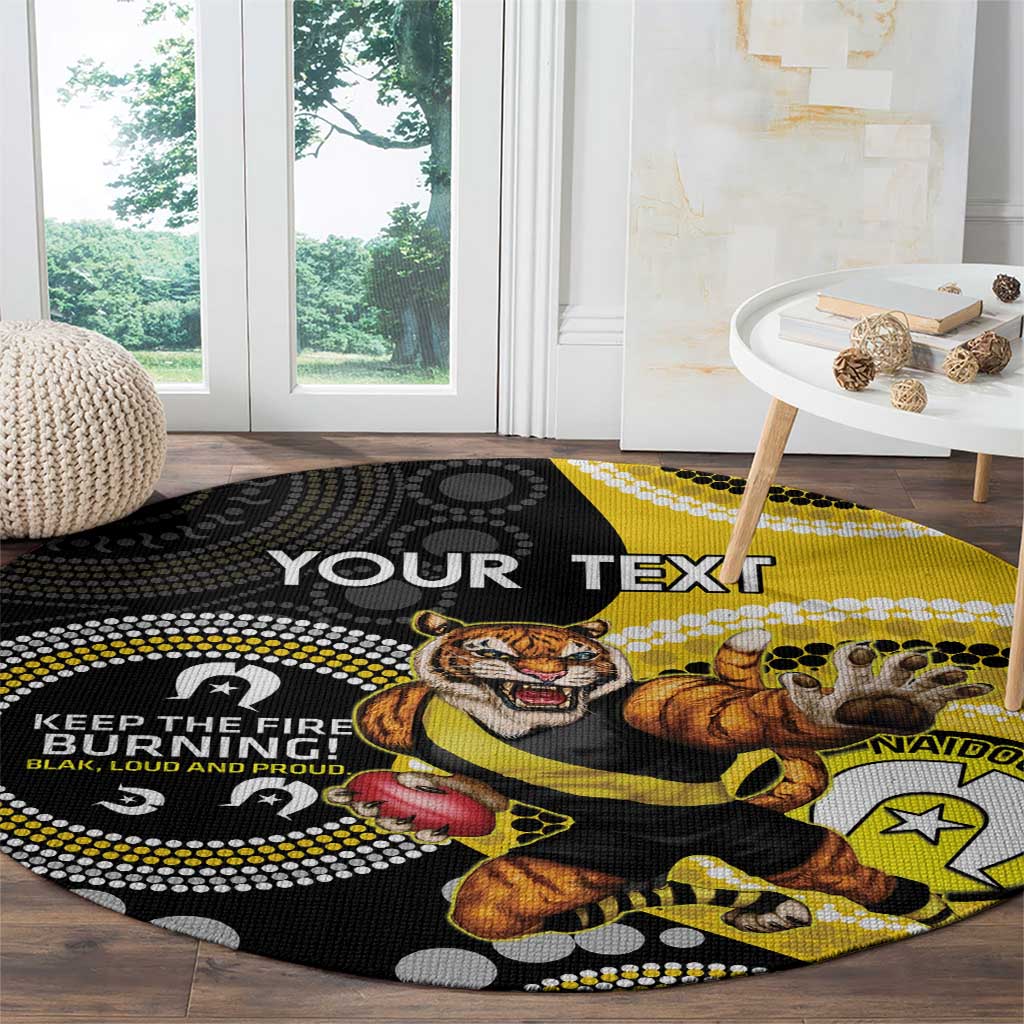 Custom AFL Richmond NAIDOC Week Round Carpet Keep The Fire Burning Indigenous Art