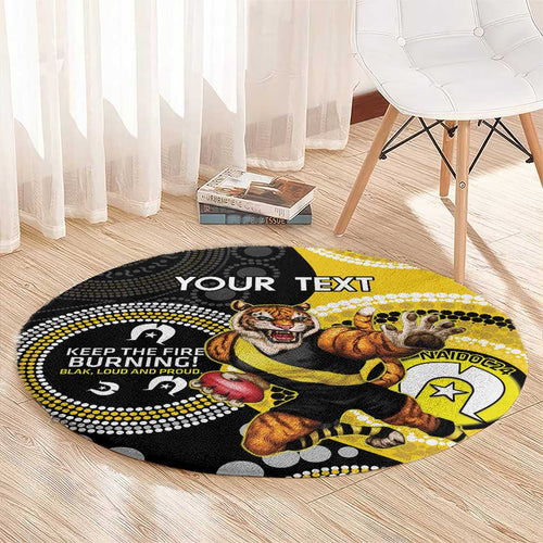 Custom AFL Richmond NAIDOC Week Round Carpet Keep The Fire Burning Indigenous Art