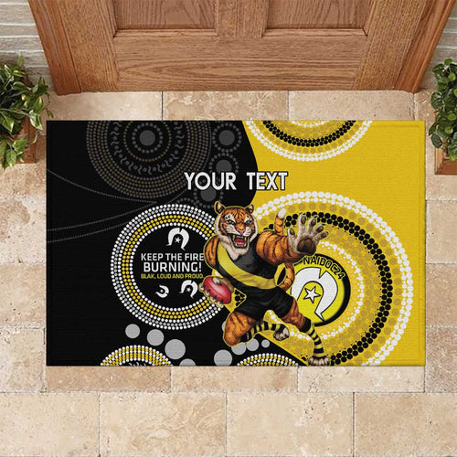Custom AFL Richmond NAIDOC Week Rubber Doormat Keep The Fire Burning Indigenous Art