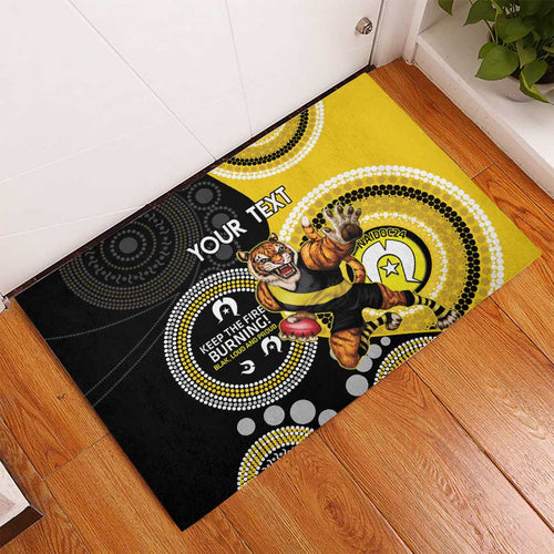 Custom AFL Richmond NAIDOC Week Rubber Doormat Keep The Fire Burning Indigenous Art