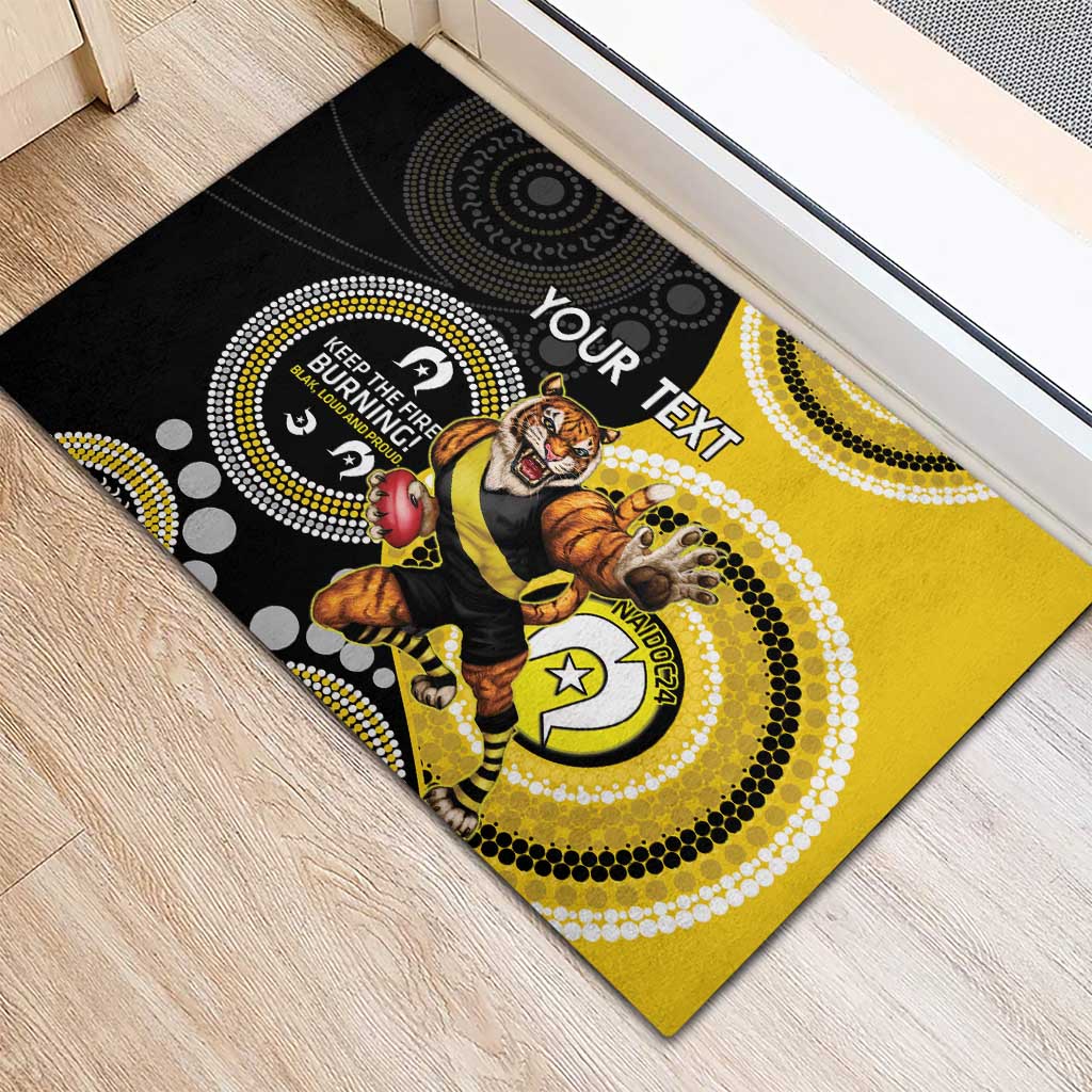 Custom AFL Richmond NAIDOC Week Rubber Doormat Keep The Fire Burning Indigenous Art