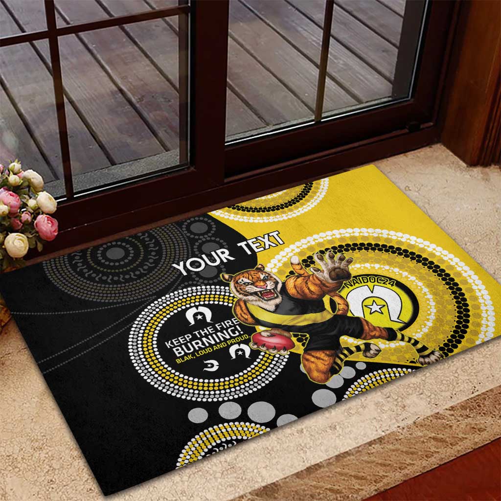 Custom AFL Richmond NAIDOC Week Rubber Doormat Keep The Fire Burning Indigenous Art