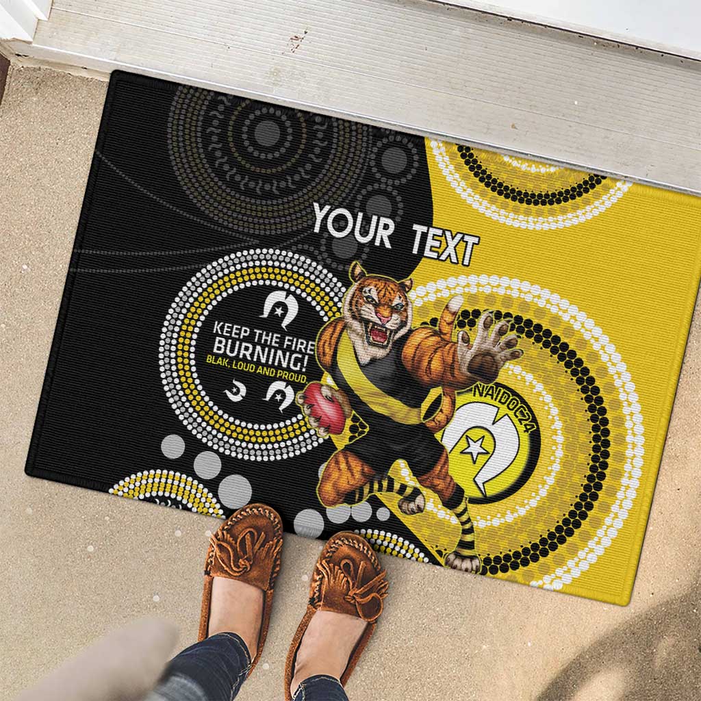 Custom AFL Richmond NAIDOC Week Rubber Doormat Keep The Fire Burning Indigenous Art
