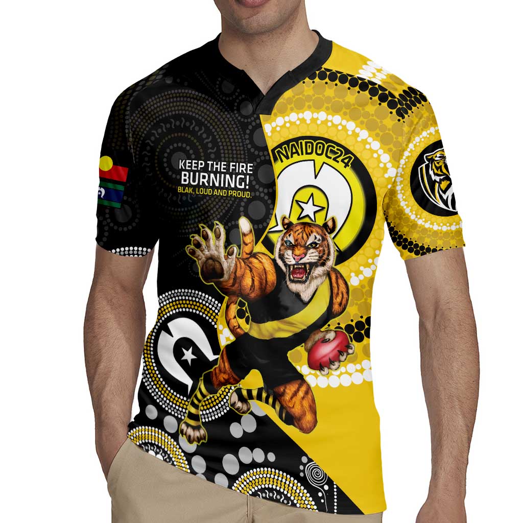 Custom AFL Richmond NAIDOC Week Rugby Jersey Keep The Fire Burning Indigenous Art