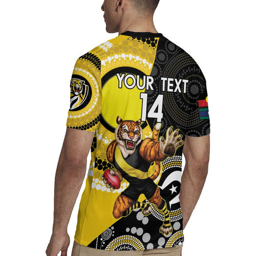 Custom AFL Richmond NAIDOC Week Rugby Jersey Keep The Fire Burning Indigenous Art