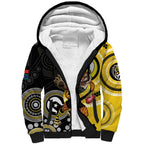 Custom AFL Richmond NAIDOC Week Sherpa Hoodie Keep The Fire Burning Indigenous Art