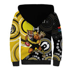 Custom AFL Richmond NAIDOC Week Sherpa Hoodie Keep The Fire Burning Indigenous Art