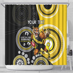 Custom AFL Richmond NAIDOC Week Shower Curtain Keep The Fire Burning Indigenous Art