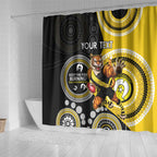 Custom AFL Richmond NAIDOC Week Shower Curtain Keep The Fire Burning Indigenous Art