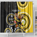 Custom AFL Richmond NAIDOC Week Shower Curtain Keep The Fire Burning Indigenous Art