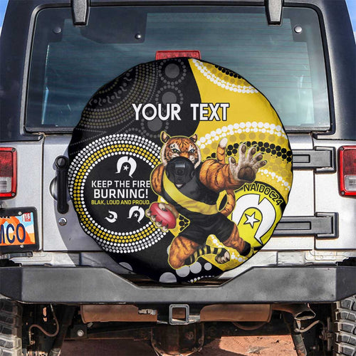 Custom AFL Richmond NAIDOC Week Spare Tire Cover Keep The Fire Burning Indigenous Art