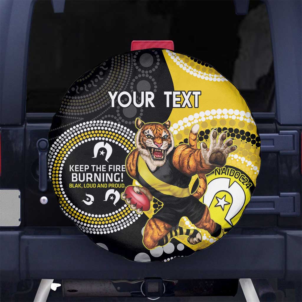 Custom AFL Richmond NAIDOC Week Spare Tire Cover Keep The Fire Burning Indigenous Art