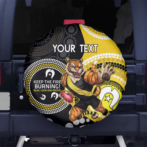 Custom AFL Richmond NAIDOC Week Spare Tire Cover Keep The Fire Burning Indigenous Art
