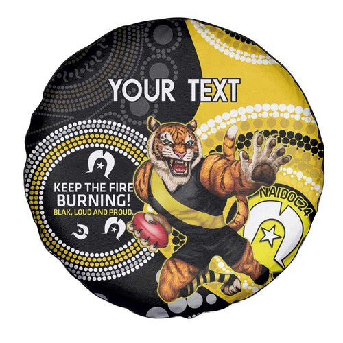 Custom AFL Richmond NAIDOC Week Spare Tire Cover Keep The Fire Burning Indigenous Art
