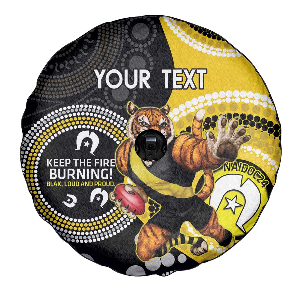 Custom AFL Richmond NAIDOC Week Spare Tire Cover Keep The Fire Burning Indigenous Art