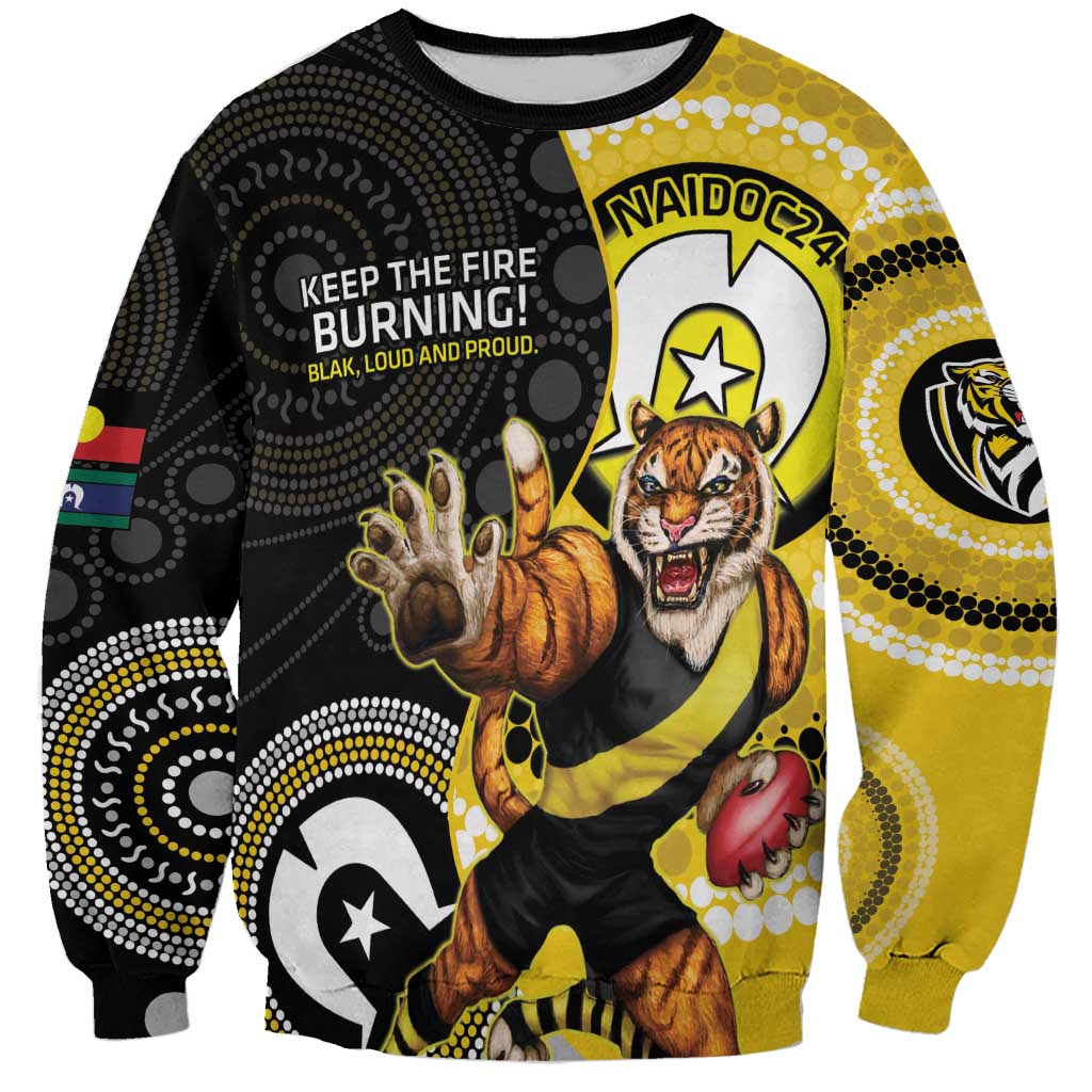 Custom AFL Richmond NAIDOC Week Sweatshirt Keep The Fire Burning Indigenous Art