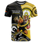 Custom AFL Richmond NAIDOC Week T Shirt Keep The Fire Burning Indigenous Art