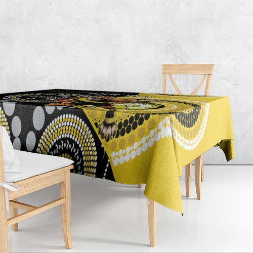 Custom AFL Richmond NAIDOC Week Tablecloth Keep The Fire Burning Indigenous Art