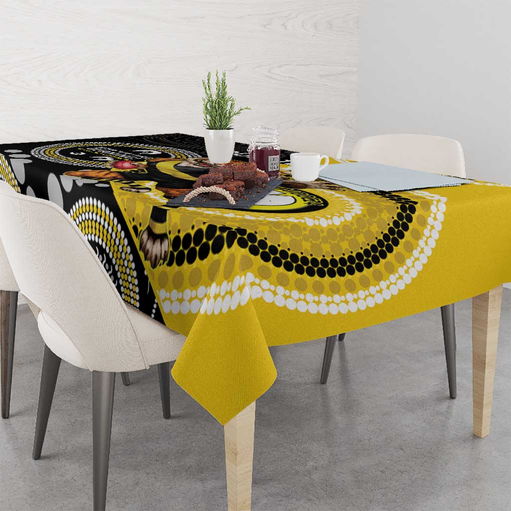 Custom AFL Richmond NAIDOC Week Tablecloth Keep The Fire Burning Indigenous Art