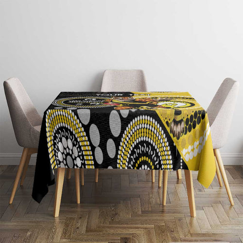 Custom AFL Richmond NAIDOC Week Tablecloth Keep The Fire Burning Indigenous Art
