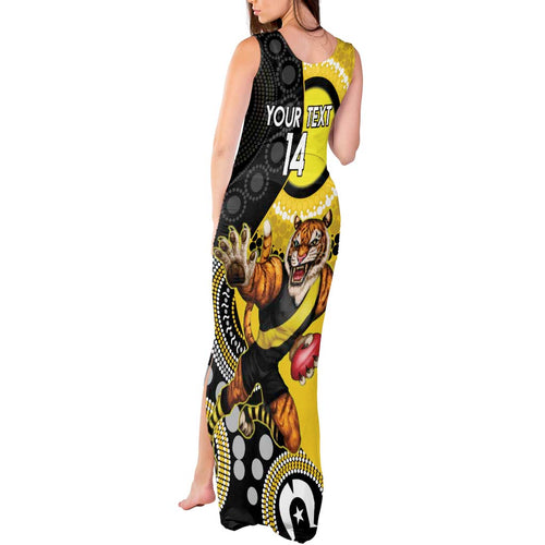 Custom AFL Richmond NAIDOC Week Tank Maxi Dress Keep The Fire Burning Indigenous Art