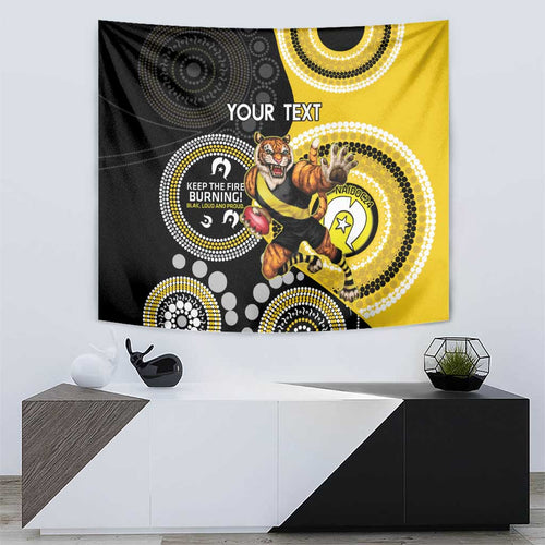Custom AFL Richmond NAIDOC Week Tapestry Keep The Fire Burning Indigenous Art