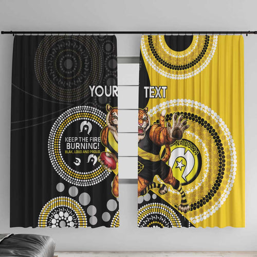 Custom AFL Richmond NAIDOC Week Window Curtain Keep The Fire Burning Indigenous Art