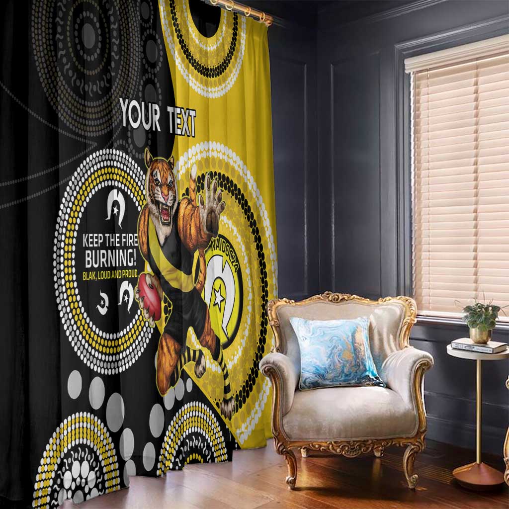 Custom AFL Richmond NAIDOC Week Window Curtain Keep The Fire Burning Indigenous Art