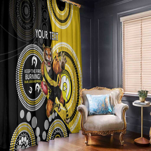 Custom AFL Richmond NAIDOC Week Window Curtain Keep The Fire Burning Indigenous Art