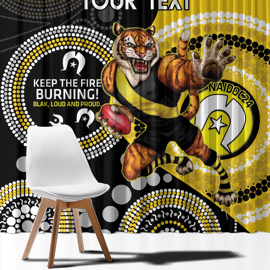 Custom AFL Richmond NAIDOC Week Window Curtain Keep The Fire Burning Indigenous Art