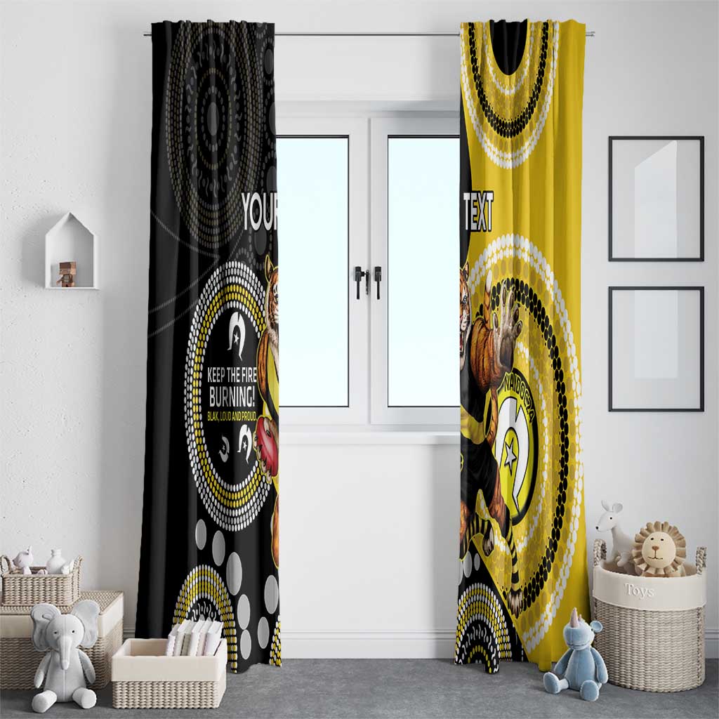 Custom AFL Richmond NAIDOC Week Window Curtain Keep The Fire Burning Indigenous Art