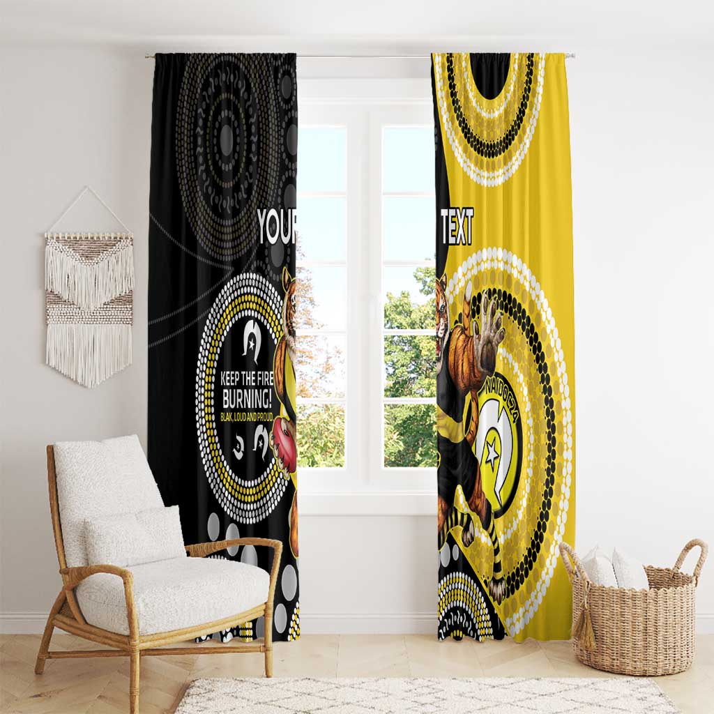 Custom AFL Richmond NAIDOC Week Window Curtain Keep The Fire Burning Indigenous Art