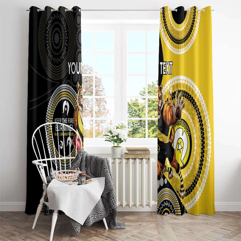 Custom AFL Richmond NAIDOC Week Window Curtain Keep The Fire Burning Indigenous Art