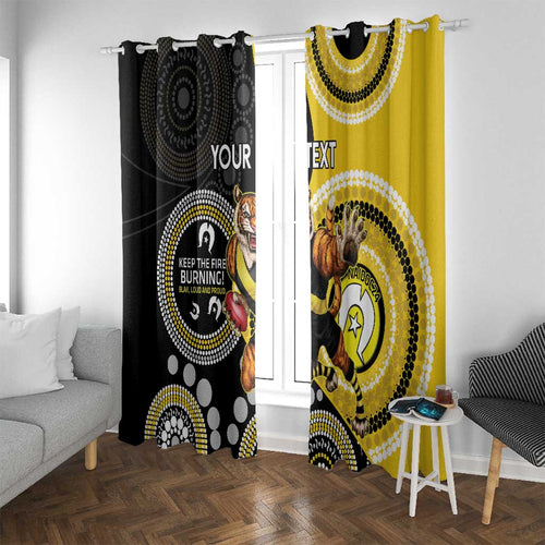 Custom AFL Richmond NAIDOC Week Window Curtain Keep The Fire Burning Indigenous Art