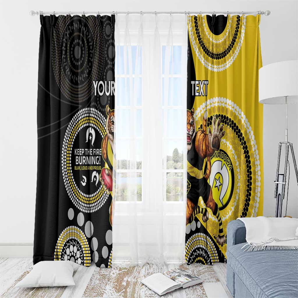 Custom AFL Richmond NAIDOC Week Window Curtain Keep The Fire Burning Indigenous Art