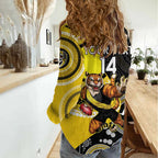 Custom AFL Richmond NAIDOC Week Women Casual Shirt Keep The Fire Burning Indigenous Art