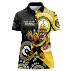 Custom AFL Richmond NAIDOC Week Women Polo Shirt Keep The Fire Burning Indigenous Art