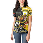 Custom AFL Richmond NAIDOC Week Women Polo Shirt Keep The Fire Burning Indigenous Art