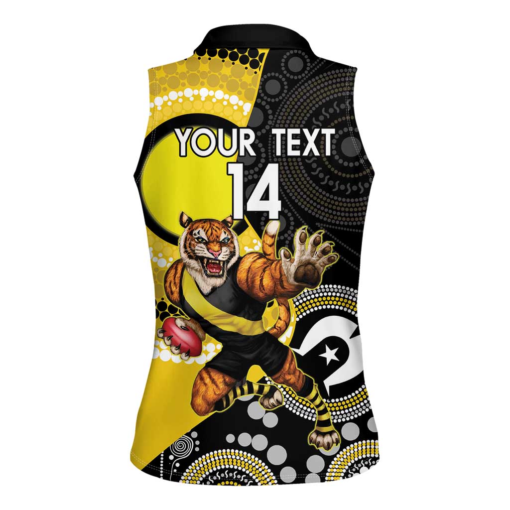 Custom AFL Richmond NAIDOC Week Women Sleeveless Polo Shirt Keep The Fire Burning Indigenous Art