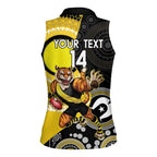 Custom AFL Richmond NAIDOC Week Women Sleeveless Polo Shirt Keep The Fire Burning Indigenous Art