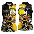 Custom AFL Richmond NAIDOC Week Women Sleeveless Polo Shirt Keep The Fire Burning Indigenous Art
