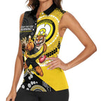 Custom AFL Richmond NAIDOC Week Women Sleeveless Polo Shirt Keep The Fire Burning Indigenous Art