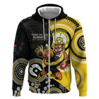 Custom AFL Richmond NAIDOC Week Zip Hoodie Keep The Fire Burning Indigenous Art