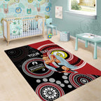 Custom AFL St Kilda NAIDOC Week Area Rug Keep The Fire Burning Indigenous Art
