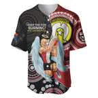 Custom AFL St Kilda NAIDOC Week Baseball Jersey Keep The Fire Burning Indigenous Art