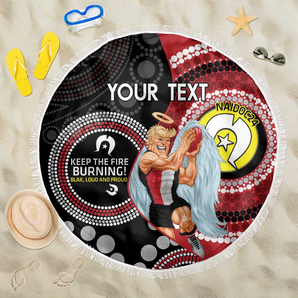 Custom AFL St Kilda NAIDOC Week Beach Blanket Keep The Fire Burning Indigenous Art
