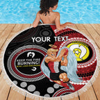 Custom AFL St Kilda NAIDOC Week Beach Blanket Keep The Fire Burning Indigenous Art