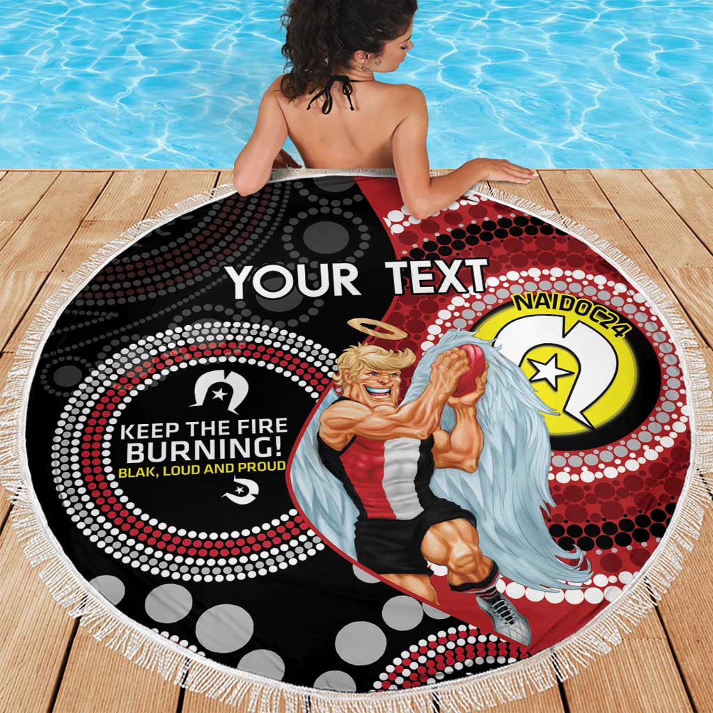 Custom AFL St Kilda NAIDOC Week Beach Blanket Keep The Fire Burning Indigenous Art